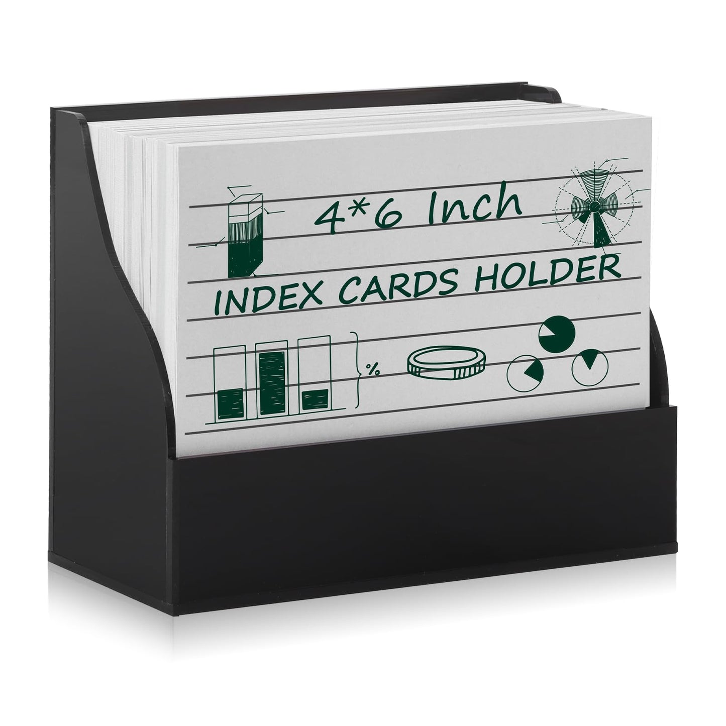SHIQIKEJIPTY 2PCS Acrylic Index Card Holder 4x6 Black Note Card Organizer Box Card Display Stand Business Card Organizer Box Postcard Display Rack for Desk Office Classroom 4.7*2.3*6.3 Inch(No Card)