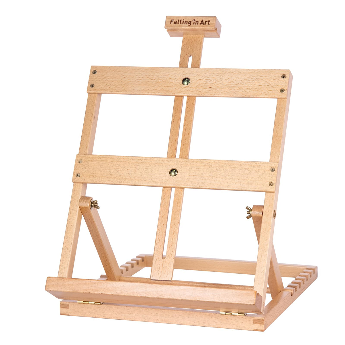 Falling in Art Heavy-Duty H-Frame Tabletop Easel for Painting, Adjustable Beechwood Desktop Easel, Portable Canvas Stand for Adults, Beginners and Artists