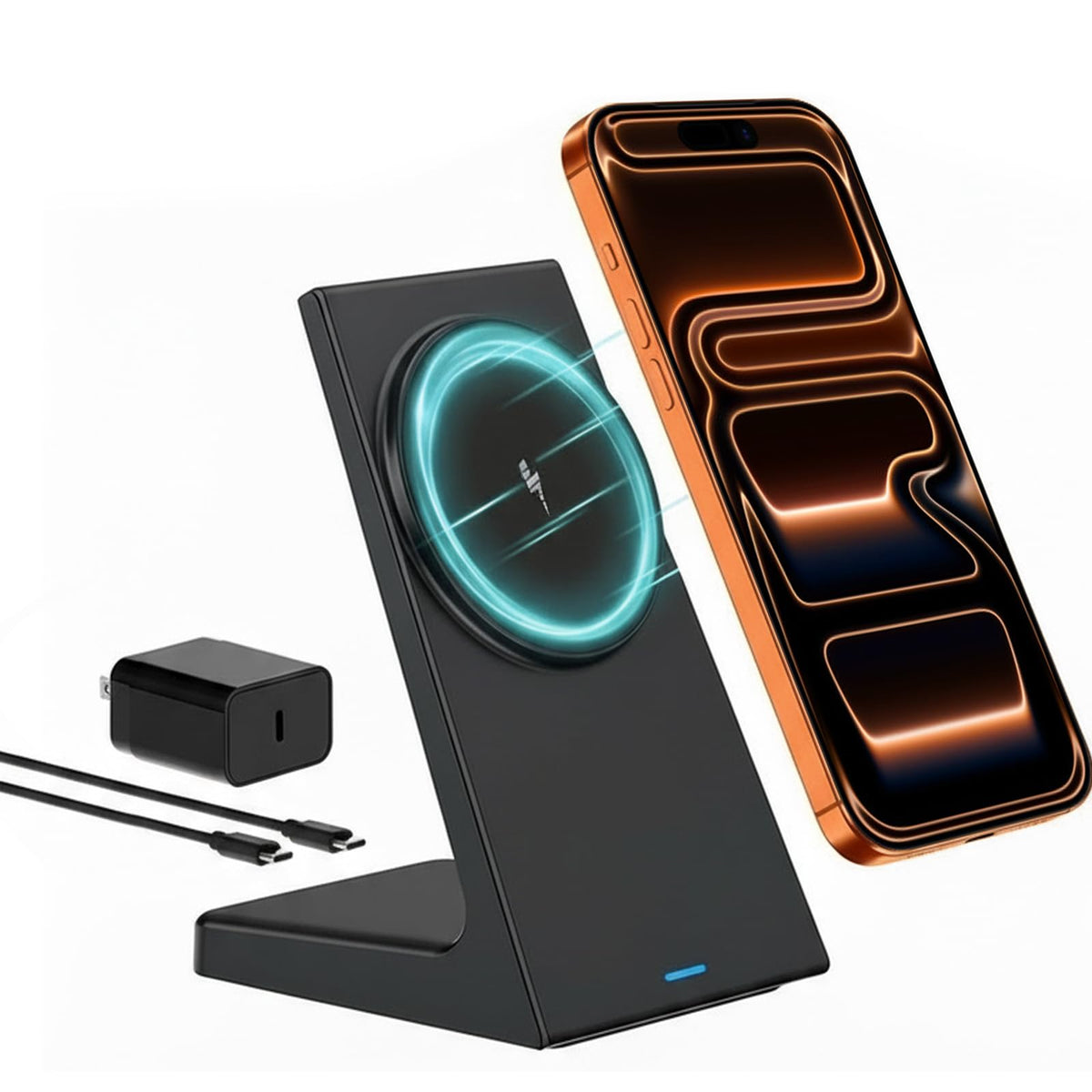 Wireless Charging Station - Magnetic Charger for iPhone 17/16/15/14/13/12 Series, Compatible with Apple, Stable Wireless Charger Stand for Desk & Bedside, Gifts for Men/Women