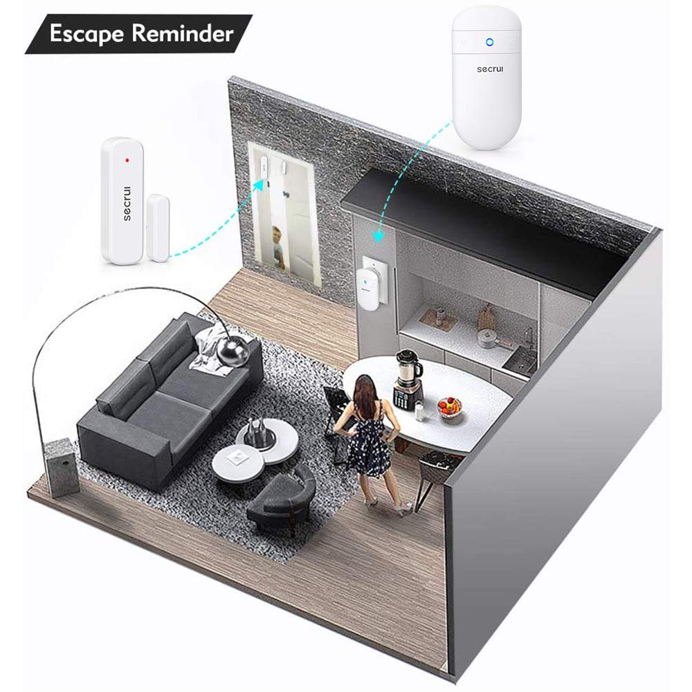 Door Chime When Door Opens, Door Opened Alarm for Home/Business Office/Bedroom Entering, 1-Sensor + 1-Receiver with 500FT Range,58 Chimes,5-Volume Level, Entry Alert for Kids/Toddler/Dementia Safety