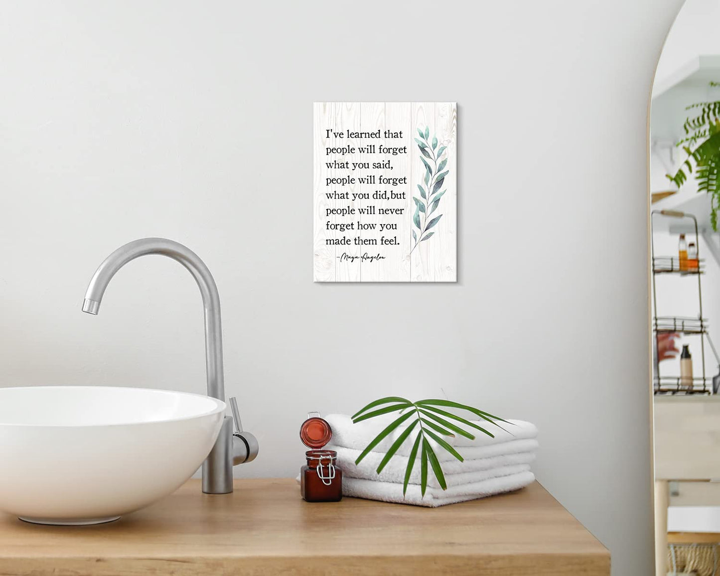 ARTINME Maya Angelou Quotes Motivational Wall Art for Office - Framed Encouragement Gifts - Inspirational Decor for Home 8x10 Inch
