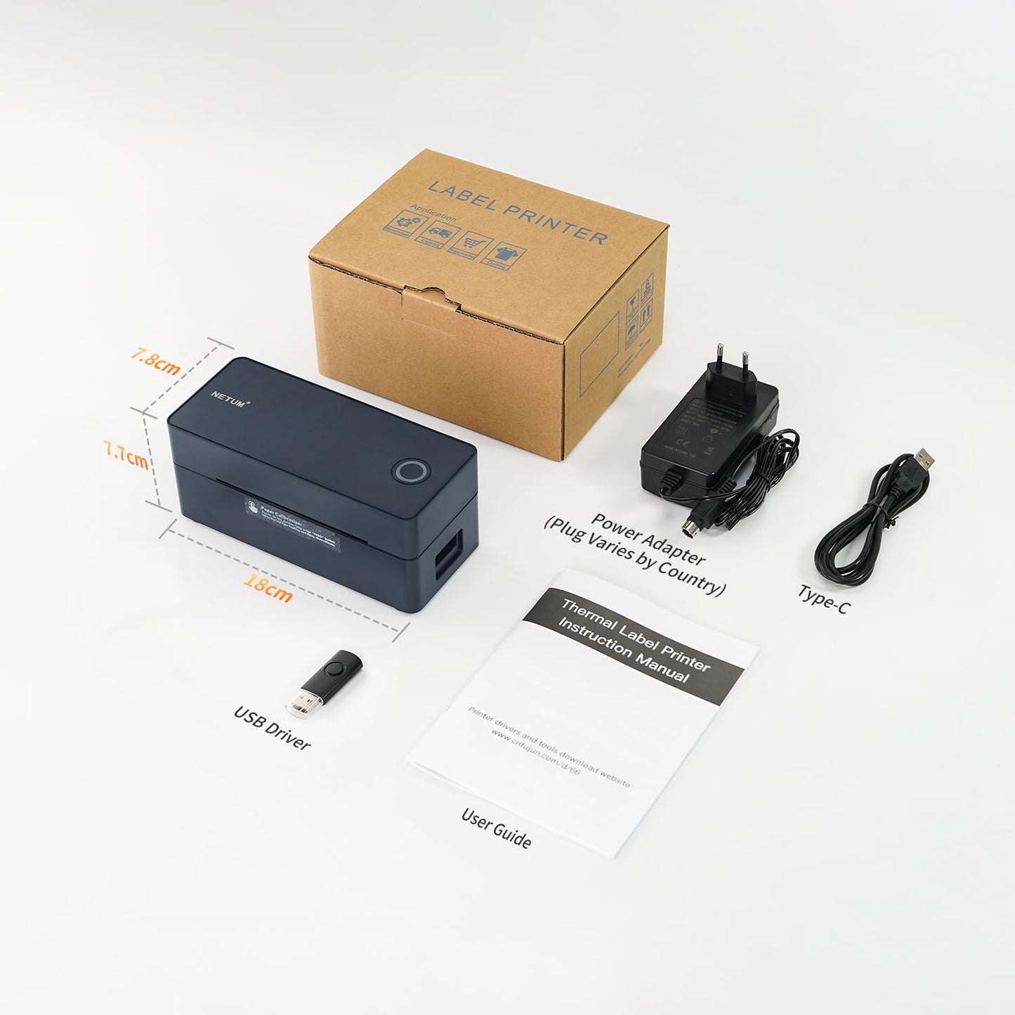 NETUM Bluetooth Thermal Shipping Label Printer, Wireless 4×6 Label Maker for Small Business, Compatible with iPhone, Andorid, Windows, Mac, Widely Use for Amazon, Etsy, USPS, Shopify, FedEx
