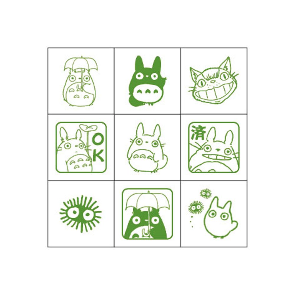 Studio Ghibli My Neighbor Totoro Mini Rubber Stamp Set (x9 Stamps) (Japan Import)