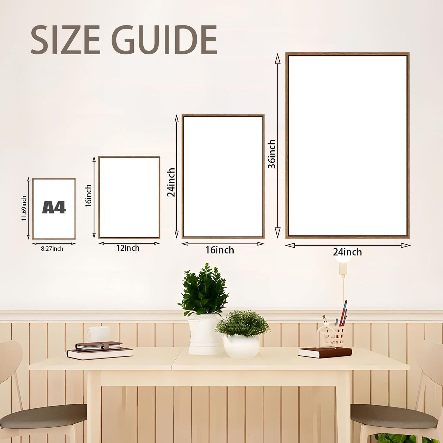 myusuar 3 Piece Large Modern Abstract Canvas Framed Wall Art For Living Room, Beige Minimalist Wall Art Decor Posters Prints For Bedroom Office, 12x16in