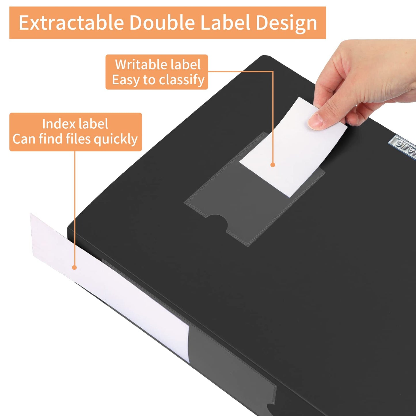 HUA JIE A4 Storage File Boxes Plastic Archives Cases with Lid, File Folder Organizer Document Filing Box for office,31×7.5×23.5 cm, Black(Pack of 8)