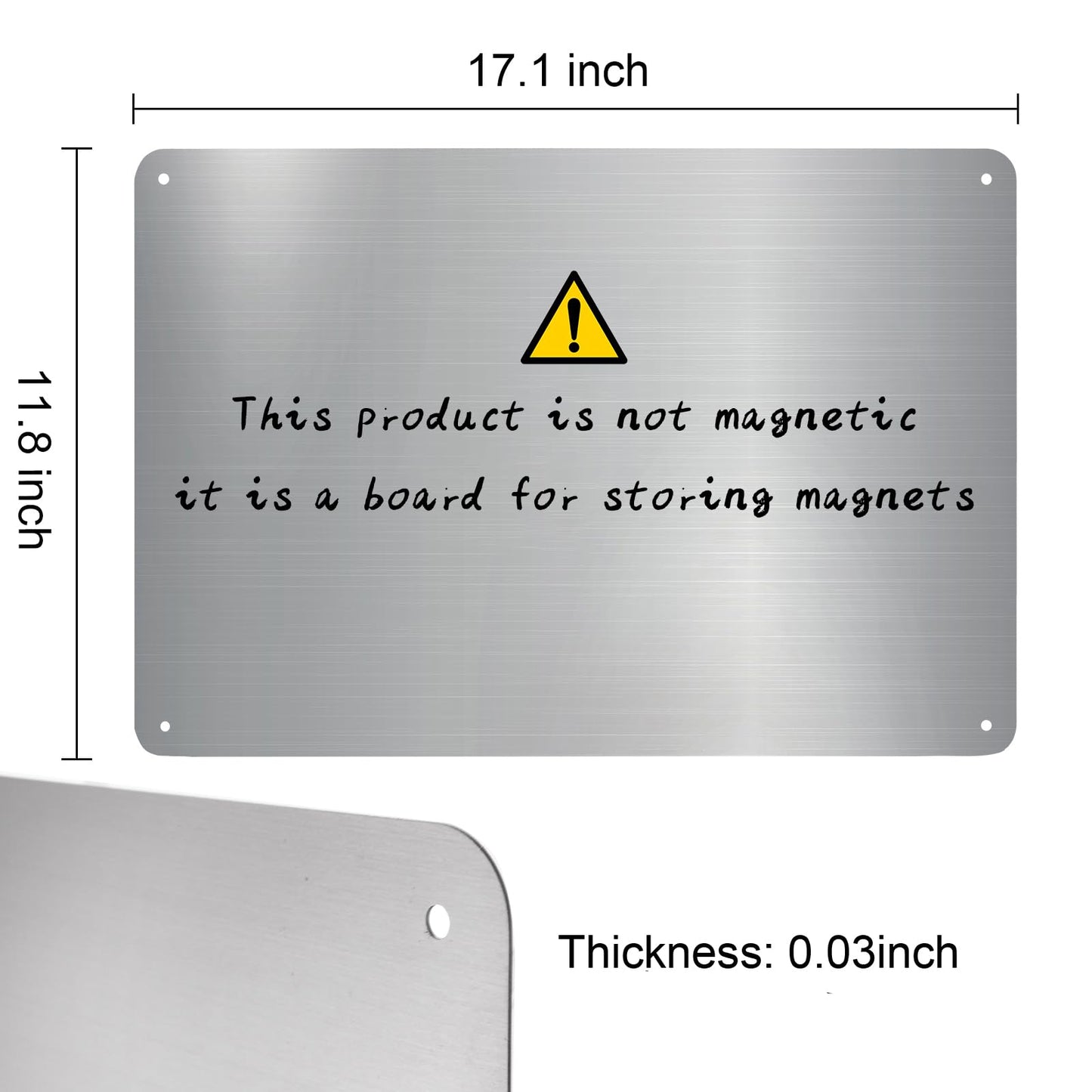 Bekith 2 Pack Stainless Steel Magnetic Board, 17.1" x 11.8" Magnet Bulletin Board to Display Magnetic Letters Numbers, Notes, Poetry, Photos, Spice Jars, Suitable for Wall, Refrigerator, Cabinet