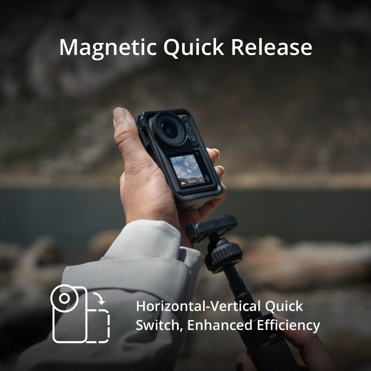 DJI Osmo Action 4 Standard Combo, 4K/120fps Waterproof Action Camera with a 1/1.3-Inch Sensor, Stunning Low-Light Imaging,10-bit & D-Log M Color Performance, Long-Lasting 160 Mins, Outdoor Camera