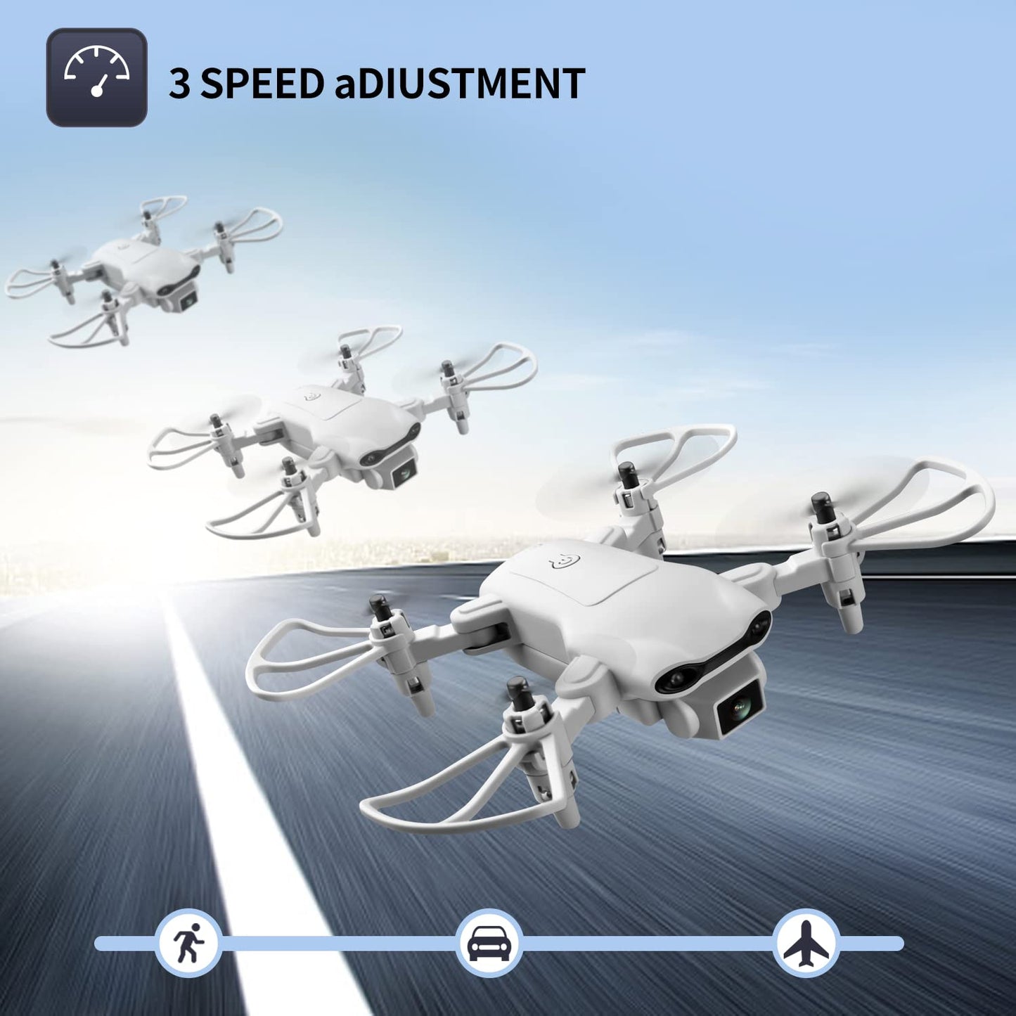 4DV9 Mini Drone with 1080P HD Camera for Kids FPV Live Video RC Quadcopter for Adults Beginners Toys Gifts,Altitude Hold, Waypoints Functions,One Key Start,3D Flips,3 Batteries,Gray