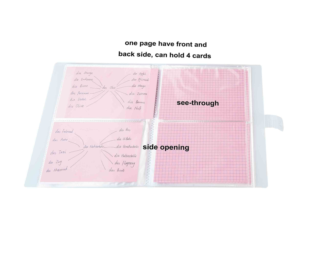 YOAVIP 4x6 Index Cards Clear Plastic Holder Organizer Pouches Book Binder 40 Page Hold 160 Cards 2 Pack