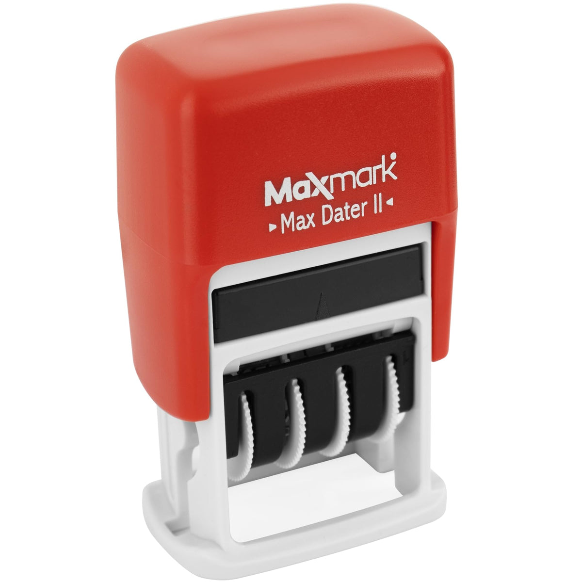 MaxMark Self-Inking Rubber Date Office Stamp with Received Phrase & Date - RED Ink (Max Dater II), 12-Year Band