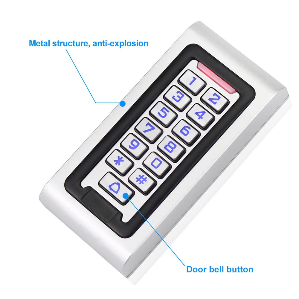 XYBkey Keyboard Door Opener Access Control Waterproof RFID Keychain Smart Door Opener Backlit Keyboard Access Control Keyboard Suitable for Office Villa Apartment Home Doo r