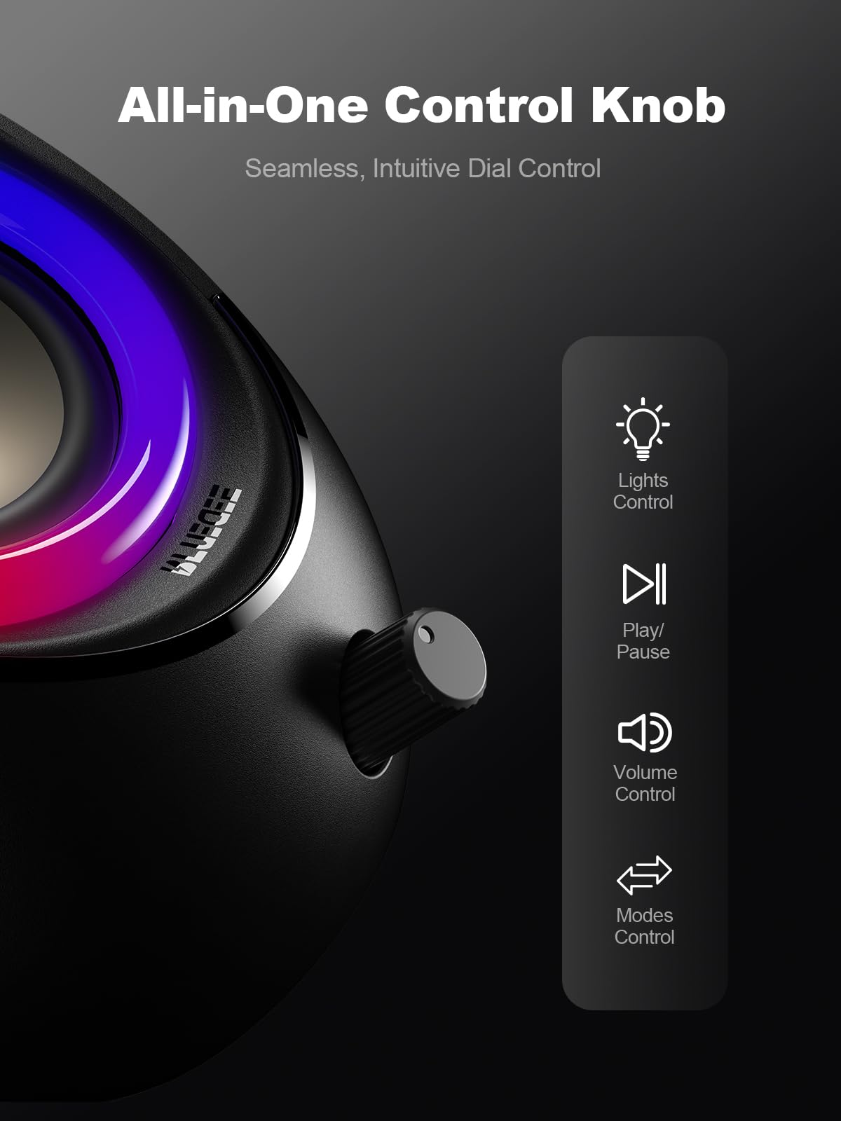 Bluedee Computer Speakers with Subwoofer, 2.1 PC Speakers with Deep Bass and 80W Peak Power, Adapter Powered, Bluetooth 5.4 & USB/USB-C/AUX-in, RGB Desktop Speakers for Computer, Laptop, Monitor