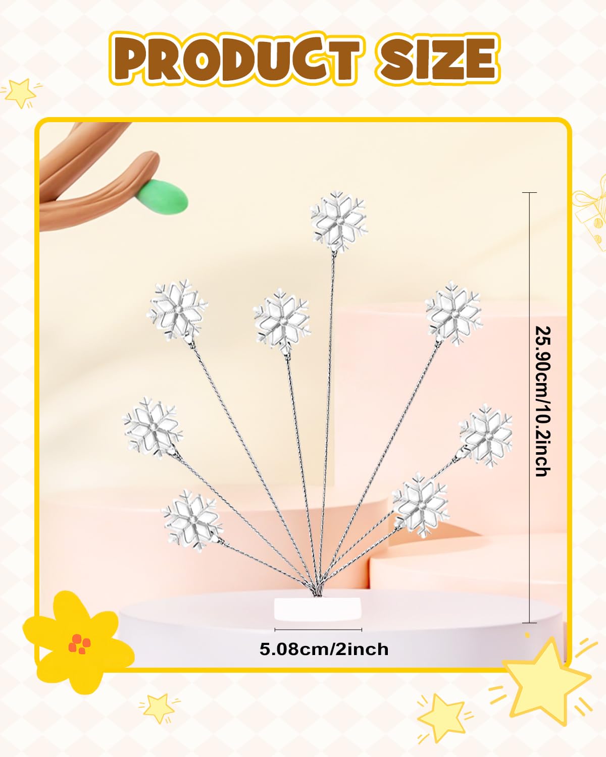 eZAKKA Photo Tree Holder Clip, 8 Branch Money Gift Card Holder with Clips, Picture Frame Stand for Wedding Photo Display, Memo Paper Note, Office Home Decor (White Snowflake)