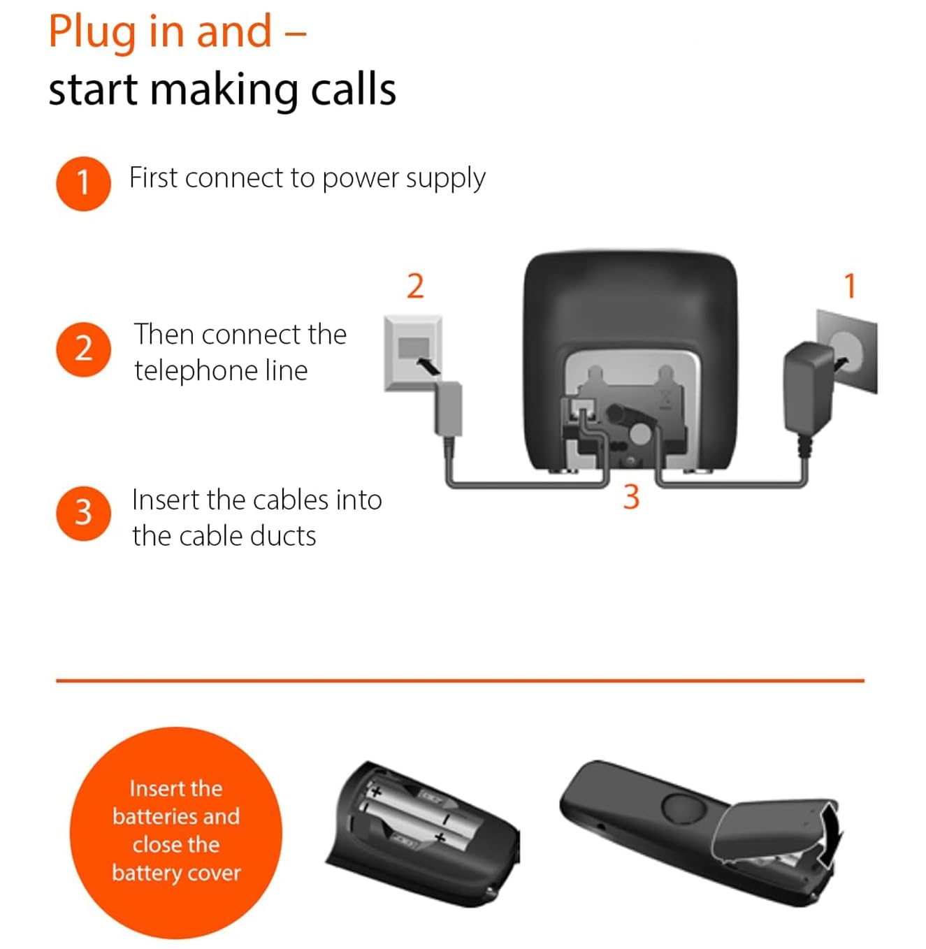 Gigaset Comfort 552 Duo - 2 Cordless Phones - Made in Germany - Elegant Design - Hands-Free Mode - Comfort Call Protection - Phone Book for 200 Entries, Titanium-Black