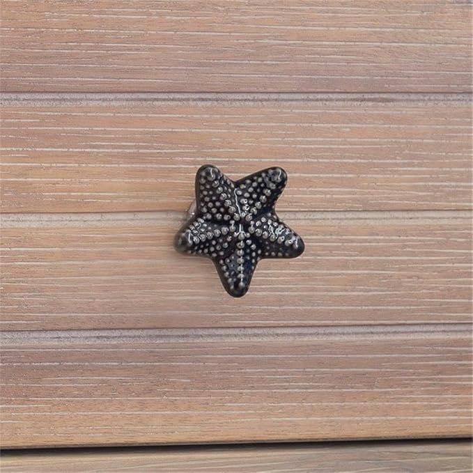Linon Styers Wood Accent Starfish Coastal Side Table in Natural