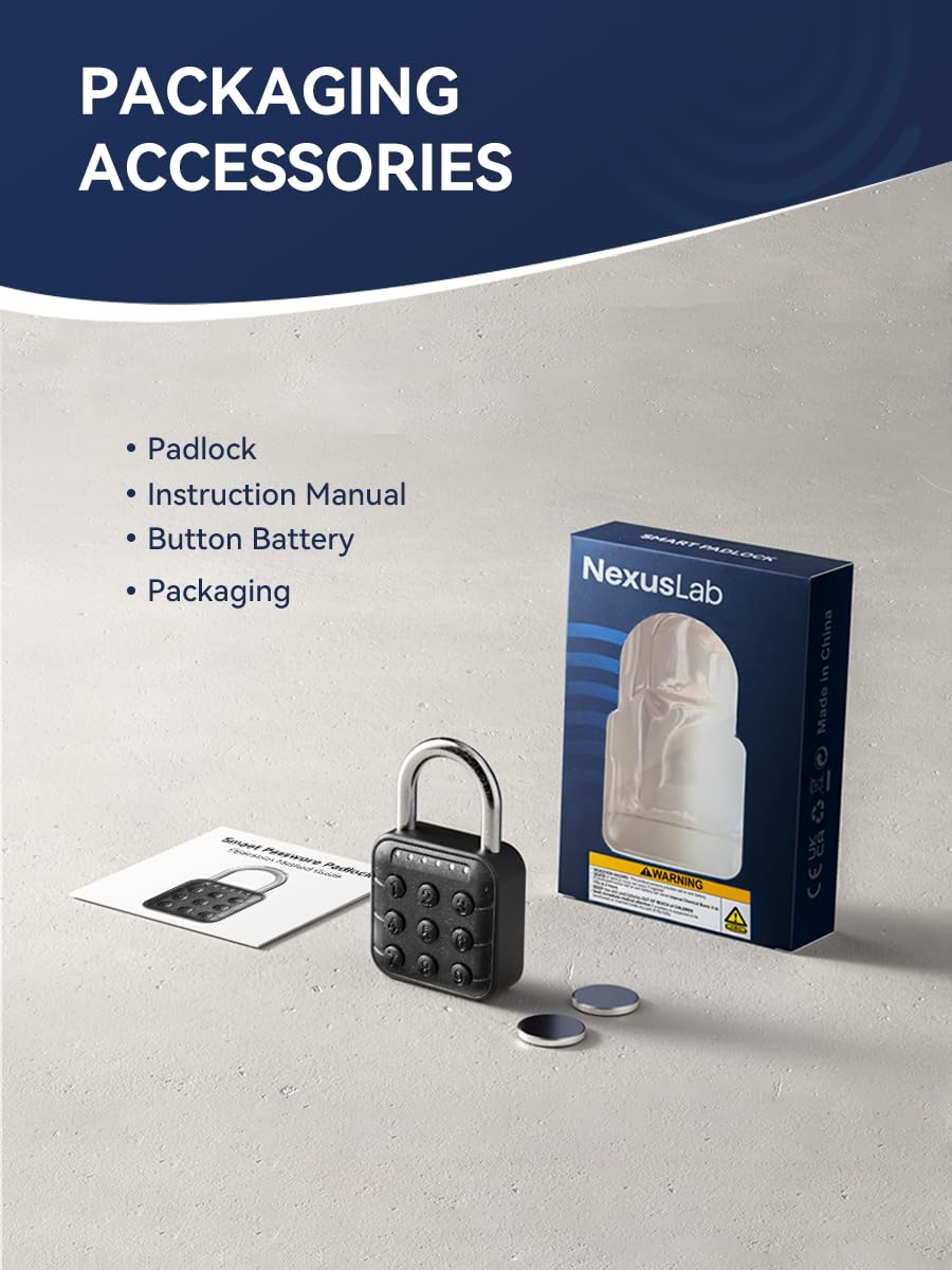 NexusLab Combination Lock for Locker, Locker Lock & Gym Lock with TUYA App: IP67 Rated, Corrosion-Resistant Zinc Alloy, Anti-Corrosion, for Gym/School/Travel, Privacy Safe, Supports (Tuya APP Contrl)