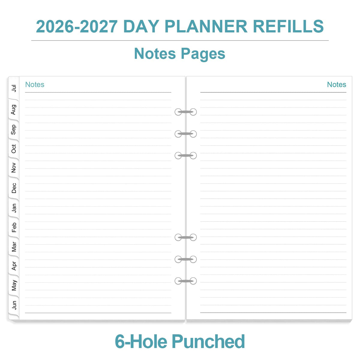 2026-2027 Planner Refills for A5 Binder - One Page Per Day Daily ＆ Monthly Planner, July 2026 - June 2027, Prioritized, To-Do List, Notes, Appointment Schedule, 6-Hole Punched, 5.8" x 8.3"