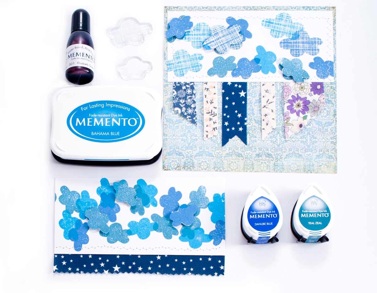 Tsukineko MD012300 Memento Dew Drops Fade Resistant 12-Piece Dye Inkpads Assortment, Snow Cones