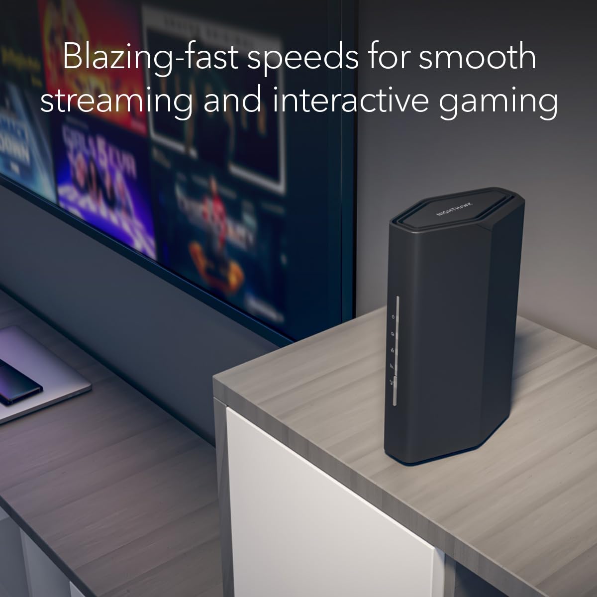 NETGEAR Nighthawk Dual-Band WiFi 7 Router (RS100) – Router Only, BE3600 Wireless Speed (up to 3.6 Gbps) - Covers up to 2,000 sq. ft., 50 Devices – 2.5 Gig Internet Port - Free Expert Help