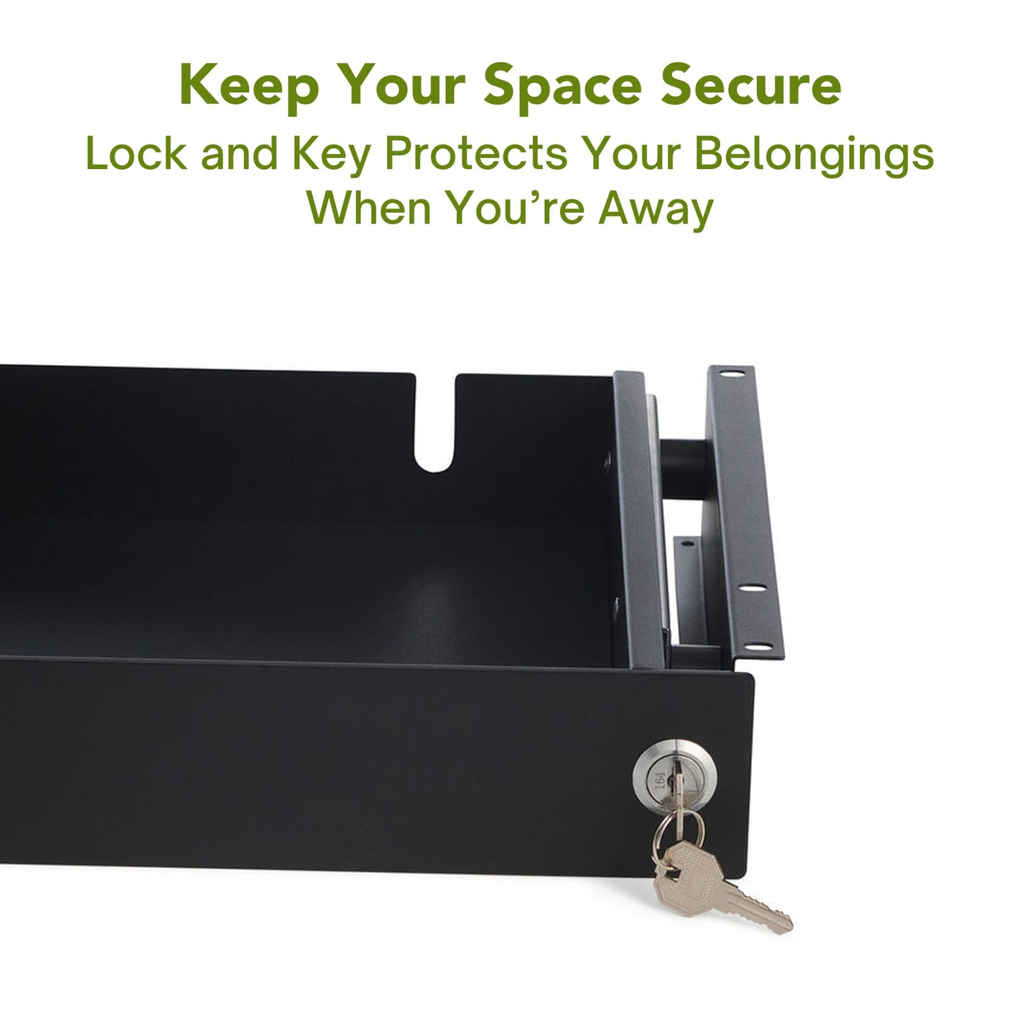 PERFECT POSTURE Under Desk Storage Drawer with Lock — Slim Pen & Pencil Drawer for Regular & Sit-Stand Standing Desks, Black (33” x 9.4”)