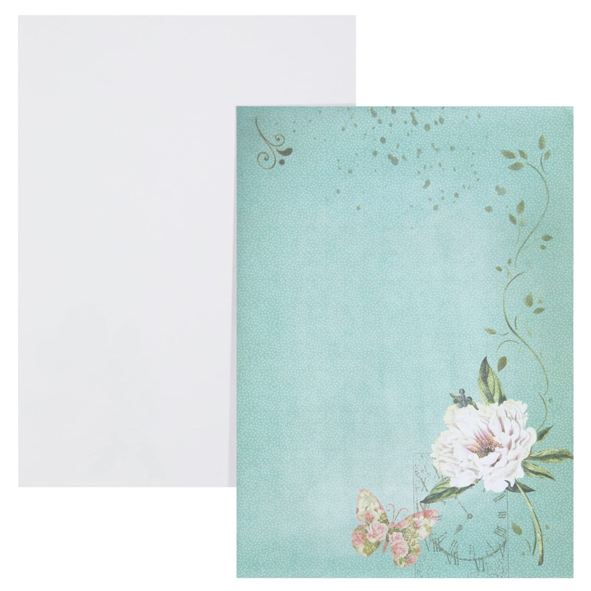 Paper Junkie Stationery Set - 7.25 x 10.2 In, Gold, 60 Sheets & 30 Envelopes - Letter Paper & Envelopes - Vintage Paper Designs
