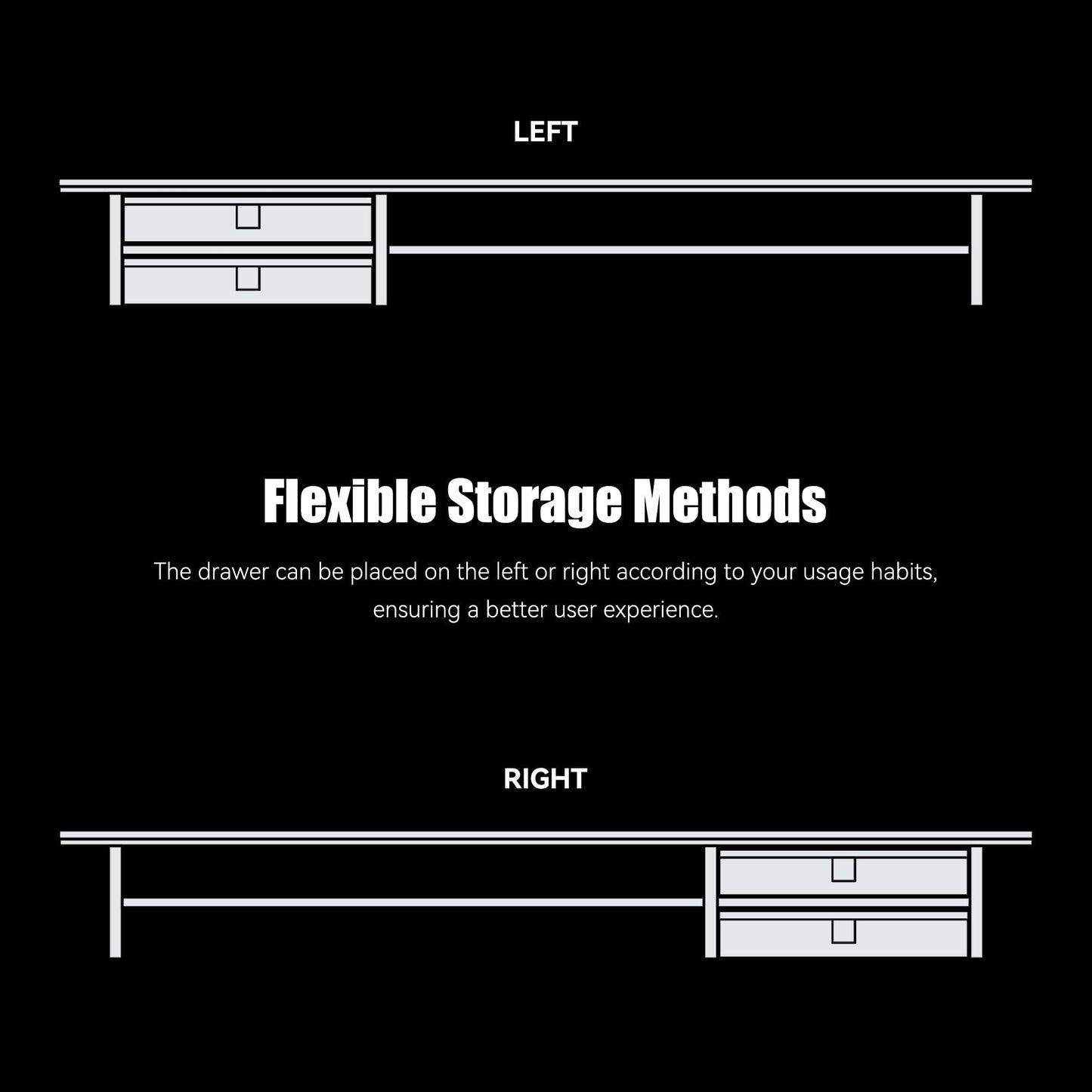 FENSULN Dual‑Tier Monitor Stand Riser with Drawers, Desktop Organizer Shelf Storage for Computer Screen 2 Monitors, Supports for PC Computer Monitor, Printer, Heavy TV Riser Brown and Black