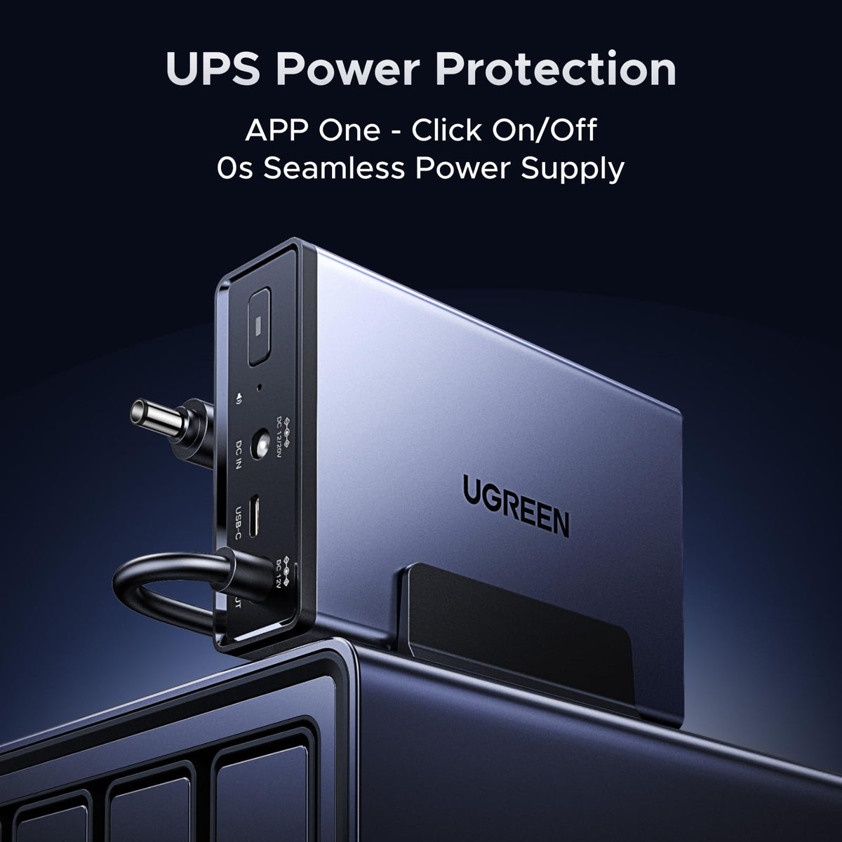 UGREEN NAS UPS, 120W DC Battery Backup & Surge Protector, 12000mAh Uninterruptible Battery Power Supply Only Compatible for DH2300, DH4300 Plus, DXP2800, DXP4800,DXP4800 Plus,DXP4800 Pro,DXP480T Plus