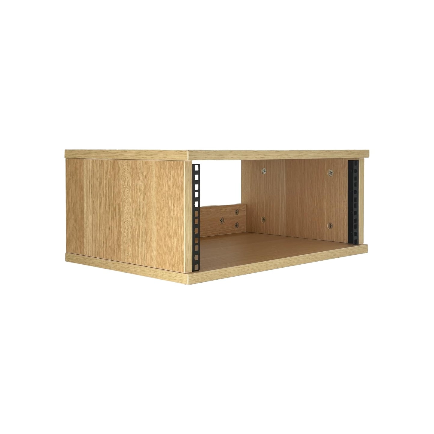 fmuser 4U Wooden Desktop Studio Rack, Standard Rack for Equipment in Golden Oak Finish,The Perfect Solution for Keeping Your Studio Tidy and Organized