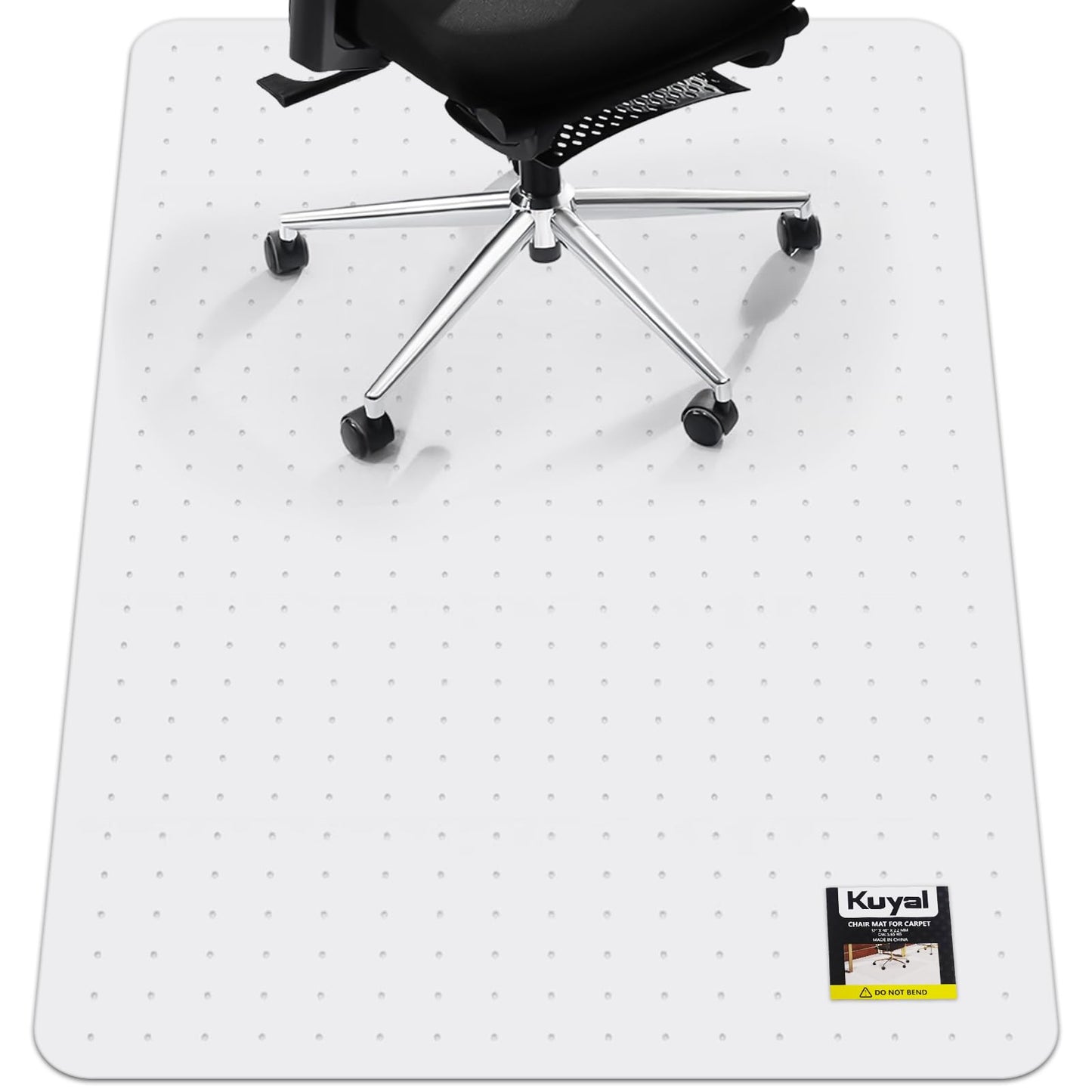 Kuyal Office Chair Mat for Carpet, 32x48 Clear Heavy Duty Computer Chair Mat, Under Desk Protector Carpeted Floors Mat, Easy Chair Movement,Ship Flat