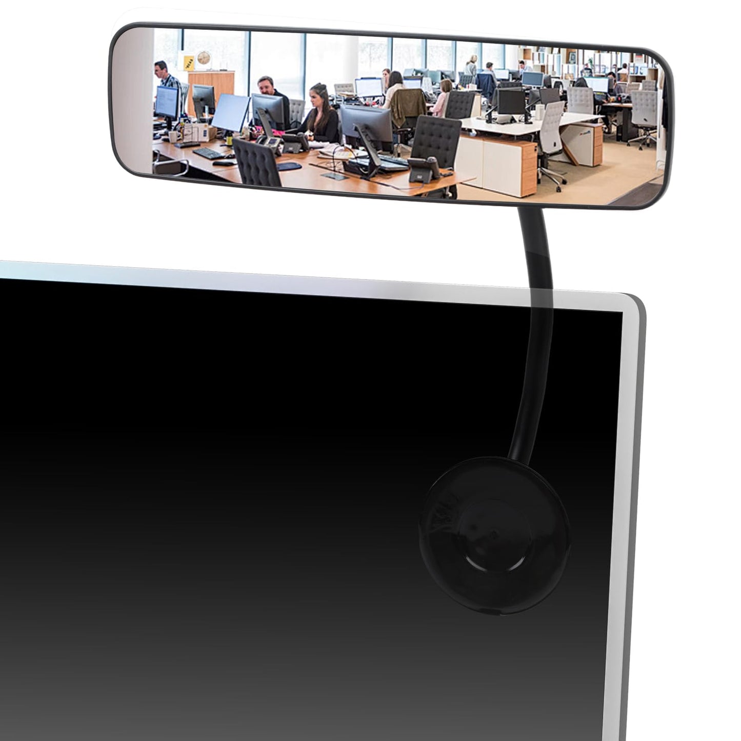 YCQDDA Cubicle Mirror to See Behind You – Adjustable Monitor Rear View Mirror for Office Desk, Personal Security & Privacy, Fits PC Monitors or Cubicle Walls