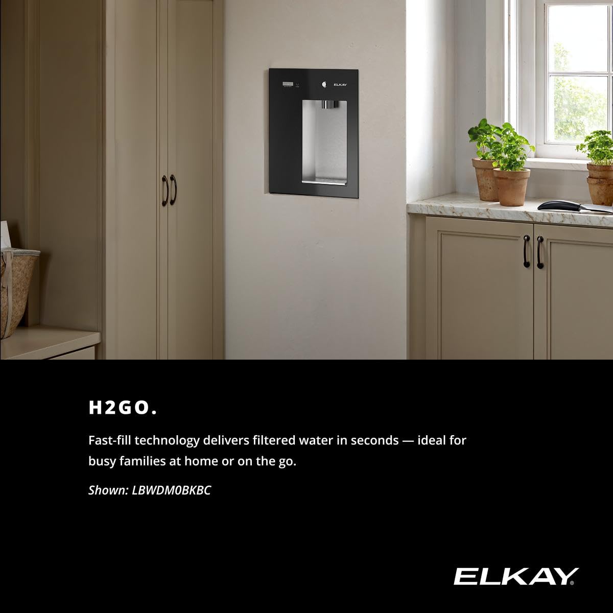 Elkay Liv EZ Built-in Filtered Wall-Mount Water Dispenser – Battery Powered, NSF Certified, Push Button, Reduces Lead & PFAS, Aspen White – Ideal for Home