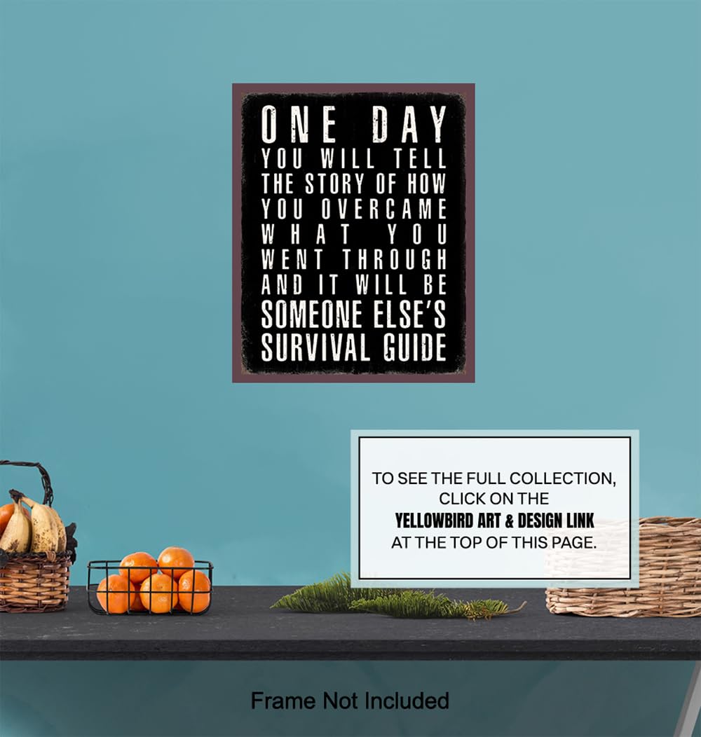 Black Office Decor Inspirational Quotes - Positive Quotes Posters for Men - Home Office Success Wall Art - executive Motivational Gifts for Him - Motivation Gym Wall Decor - Rustic small Wall Art Print