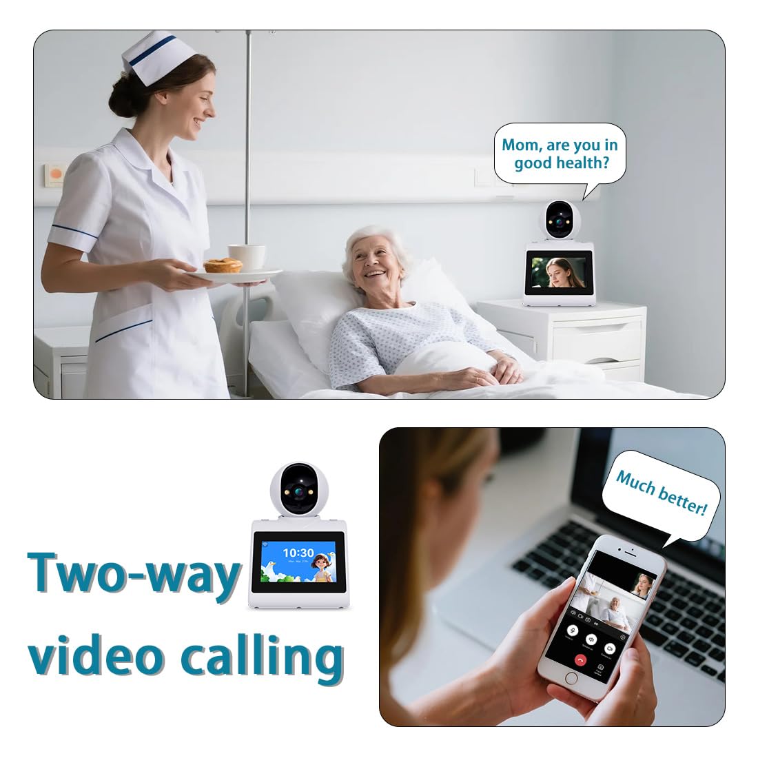 CIAJIE Two Way Video Camera,Dual-band 5G/2.4G Indoor Home Security Cameras,Baby Motion Pet Dog Camera with Phone App,Motion for Elderly/Nanny/Pet/Dog/Baby,Audio Calling Device Pan Til,Motion Detection