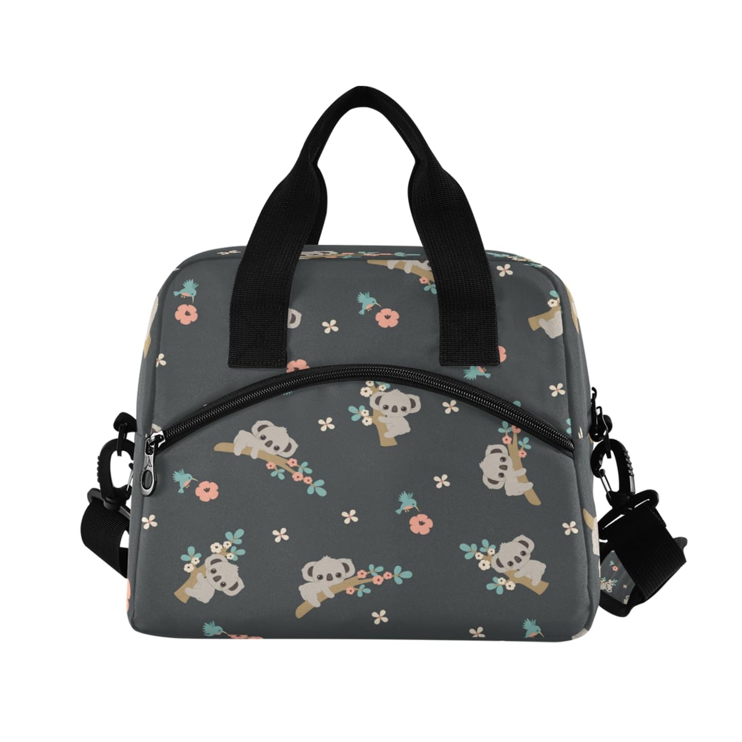 OREZI Kids Lunch Bag Girls Boys Children Student Women School Work Travel,Insulated Lunch Box Lunch Organizer Cooler Bento Bags with Adjustable Strap(Cute Floral Koala)