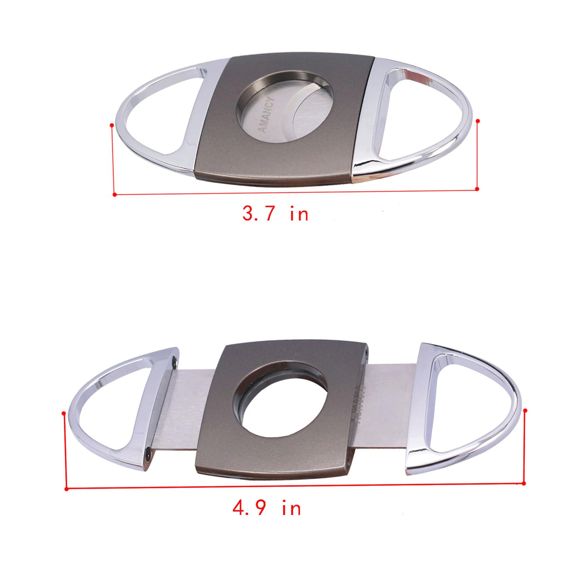 AMANCY Premium Brown Leather Travel Cigar Case,Luxury Portable Cigar Humidor W/Quality Cigar Cutter Lighter Set
