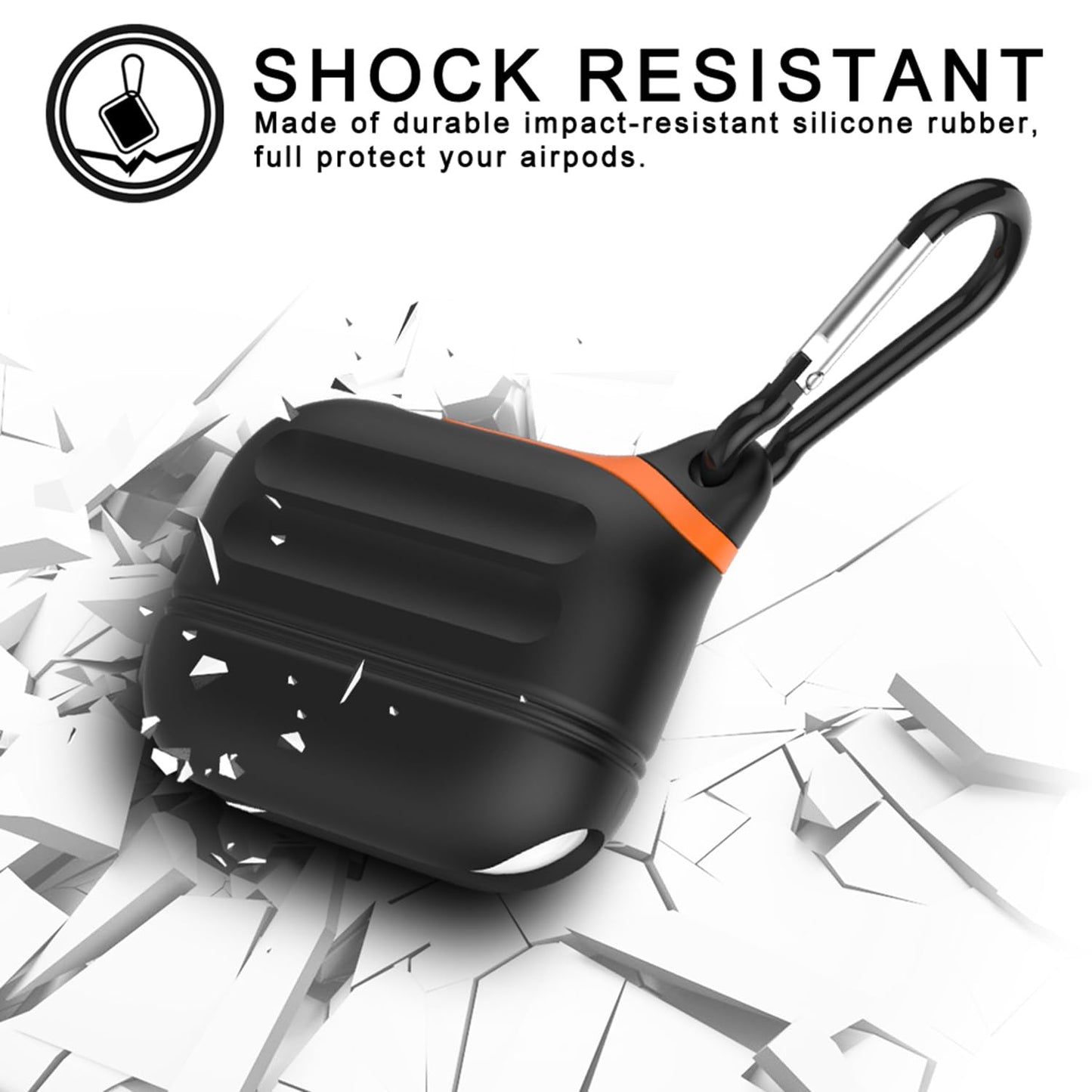 for Airpods 4 Case Silicone Compatible with Apple Airpods 4 | Waterproof Protection | Portable | for USB-C/Wireless | Anti-Lost | One Piece | Black
