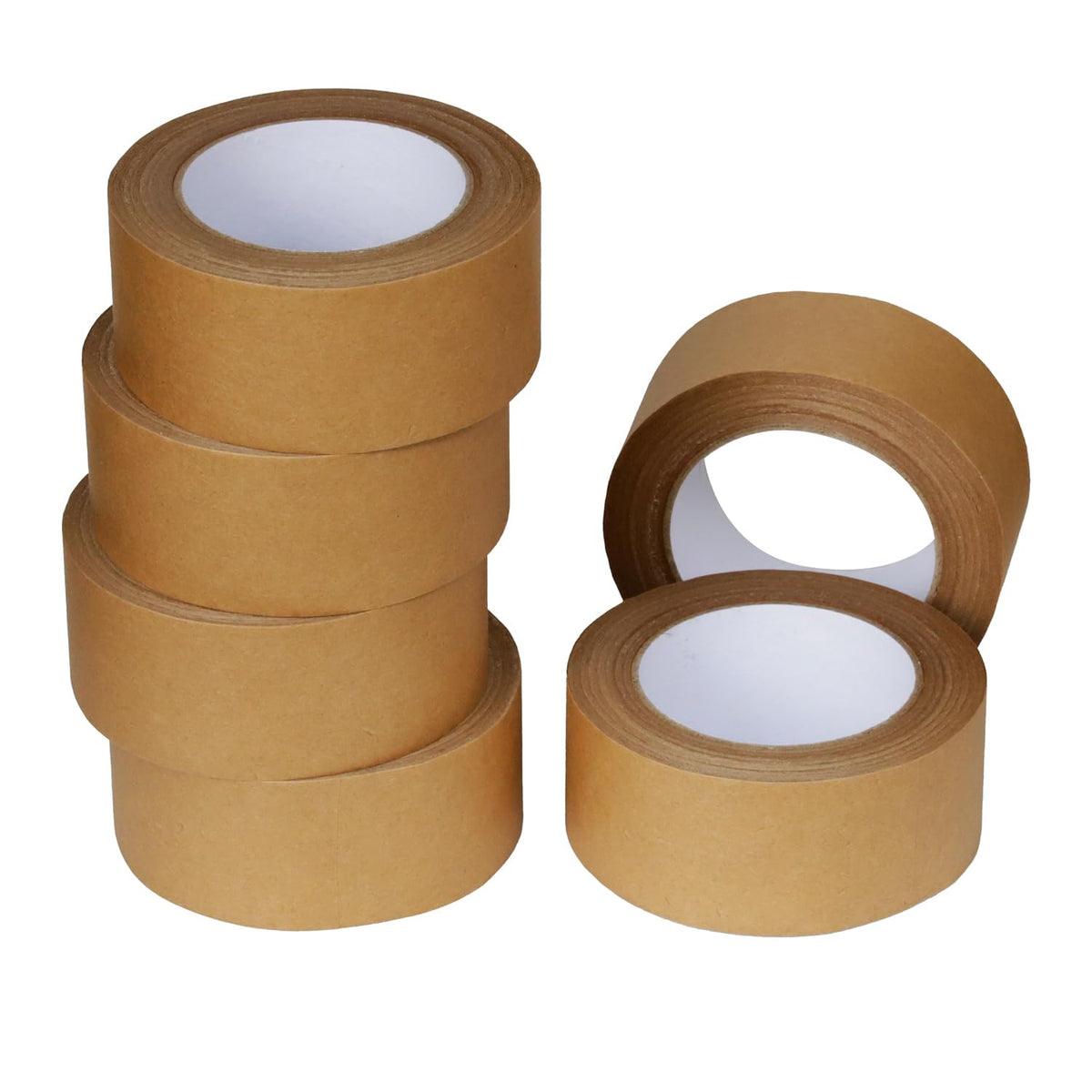 KMLYDGS 6 Rolls (2 inch x 55 Yard) Heavy Duty Kraft Paper Packing Tape – Premium Brown Packing Tape That's eco-Friendly, writable, and Perfect for Packing, Sealing & Masking
