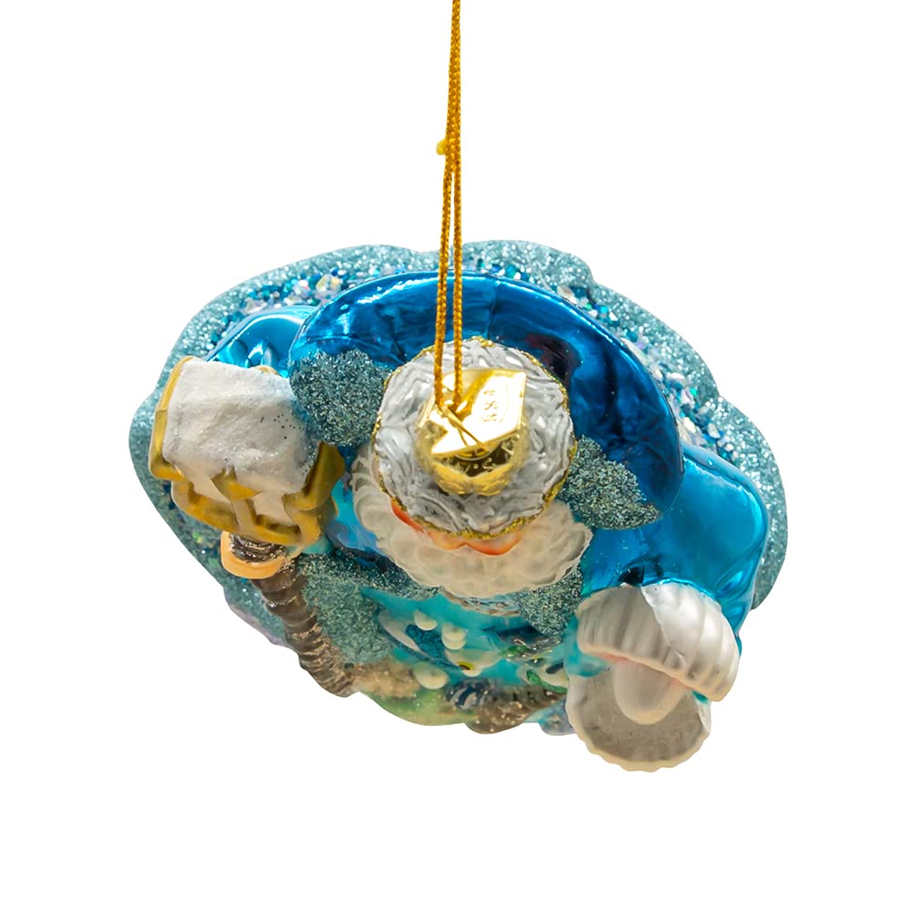 Kurt Adler 7-Inch Bellissimo Glass Under The Sea Santa Ornament