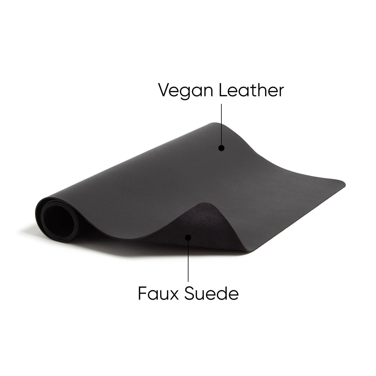 Smead Desk Pad, Vegan Leather Desk Mat with Non-Slip Faux Suede Backing, Perfect Desk Organizer for Office Decor, 36” x 17” Large, Charcoal (64828)