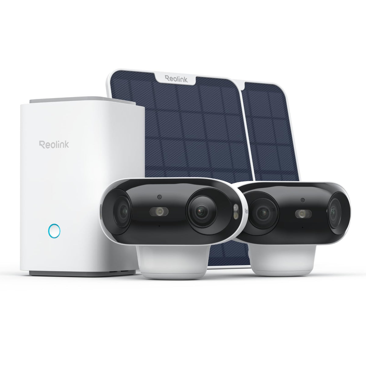 REOLINK 4K Dual-Lens 180° Outdoor Wireless Security Camera, ColorX Night Vision, Solar Cameras with Local Encrypted Storage, 5G/2.4GHz WiFi 6, No Subscription, Home Hub with 2X Argus 4 Pro