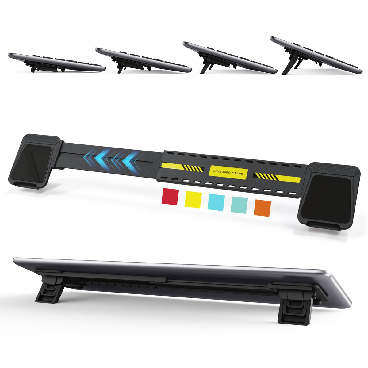 HONKID Computer Keyboard Stand for Desktop,Adjustable Keyboard Riser for Apple Magic Keyboard and Flat-Back Keyboards Only, Ergonomic Office Desk Accessories