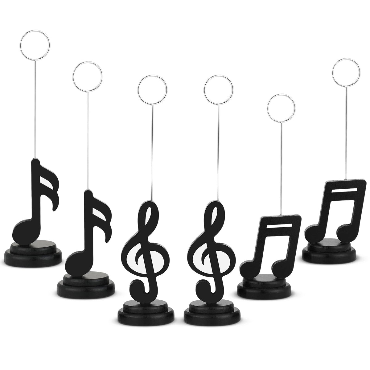 Wenqik 6 Pieces Musical Note Photo Balloon Holder Table Number Place Card Holders Photo Clips Stand Music Note Decoration for Home Picture Themed Party Birthday Wedding Gifts Arts, 3 Styles