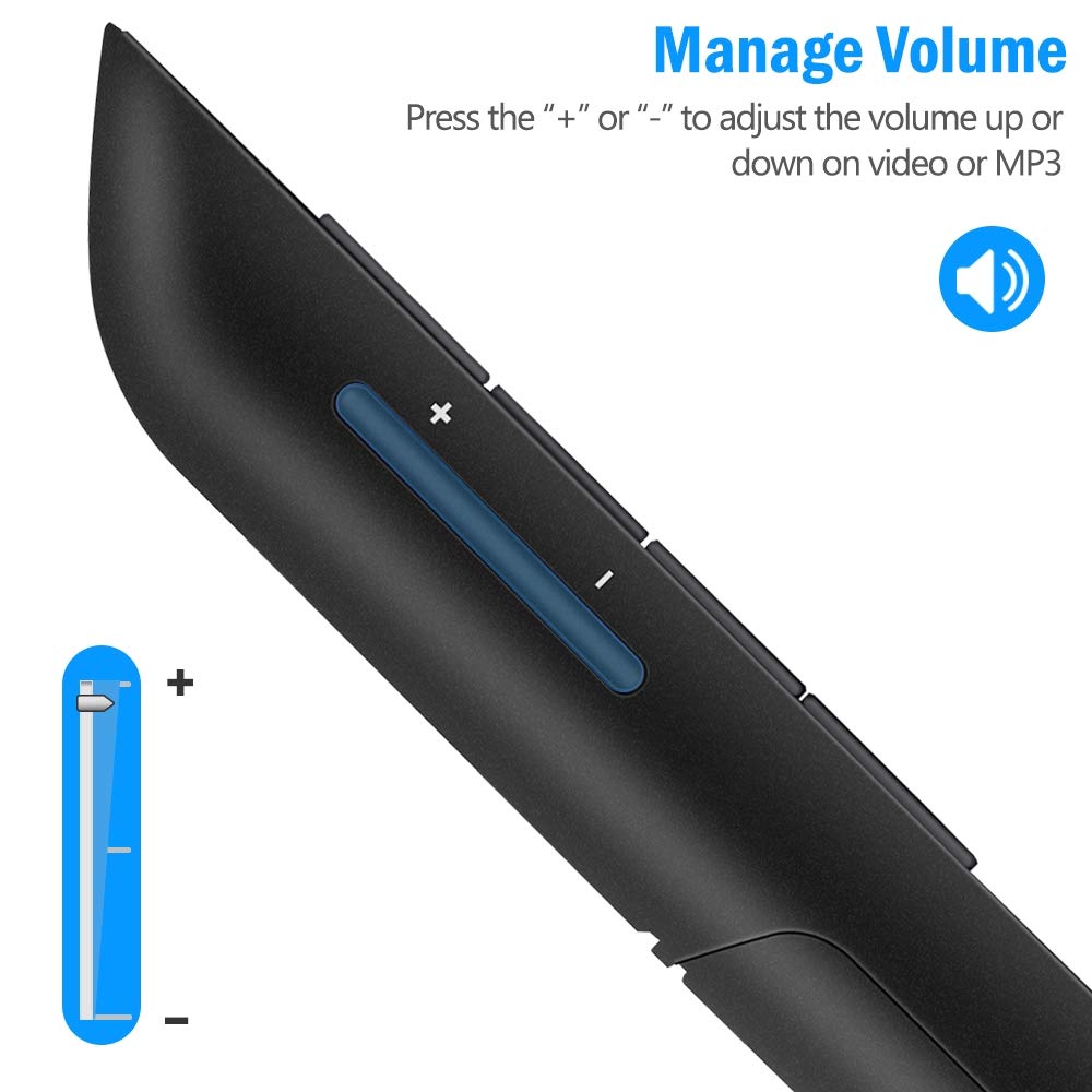 Dinofire Wireless Presenter, 2.4GHz RF + Bluetooth Presentation Clicker, USB-A Receiver Slide Advancer for PowerPoint, Works with Mac/Windows/Laptops for Office Meetings & Classroom Teaching