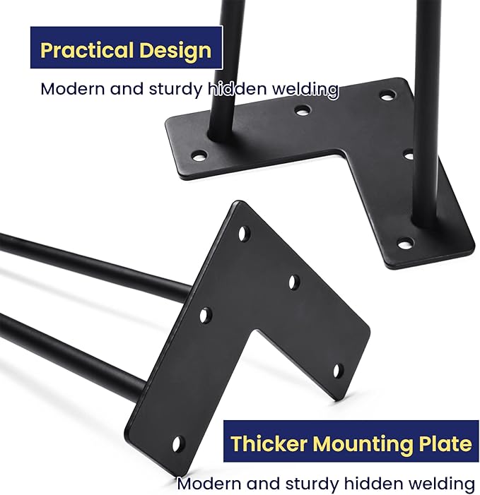 SMARTSTANDARD 11 Inch Heavy Duty Hairpin Furniture Legs, Metal Home DIY Projects