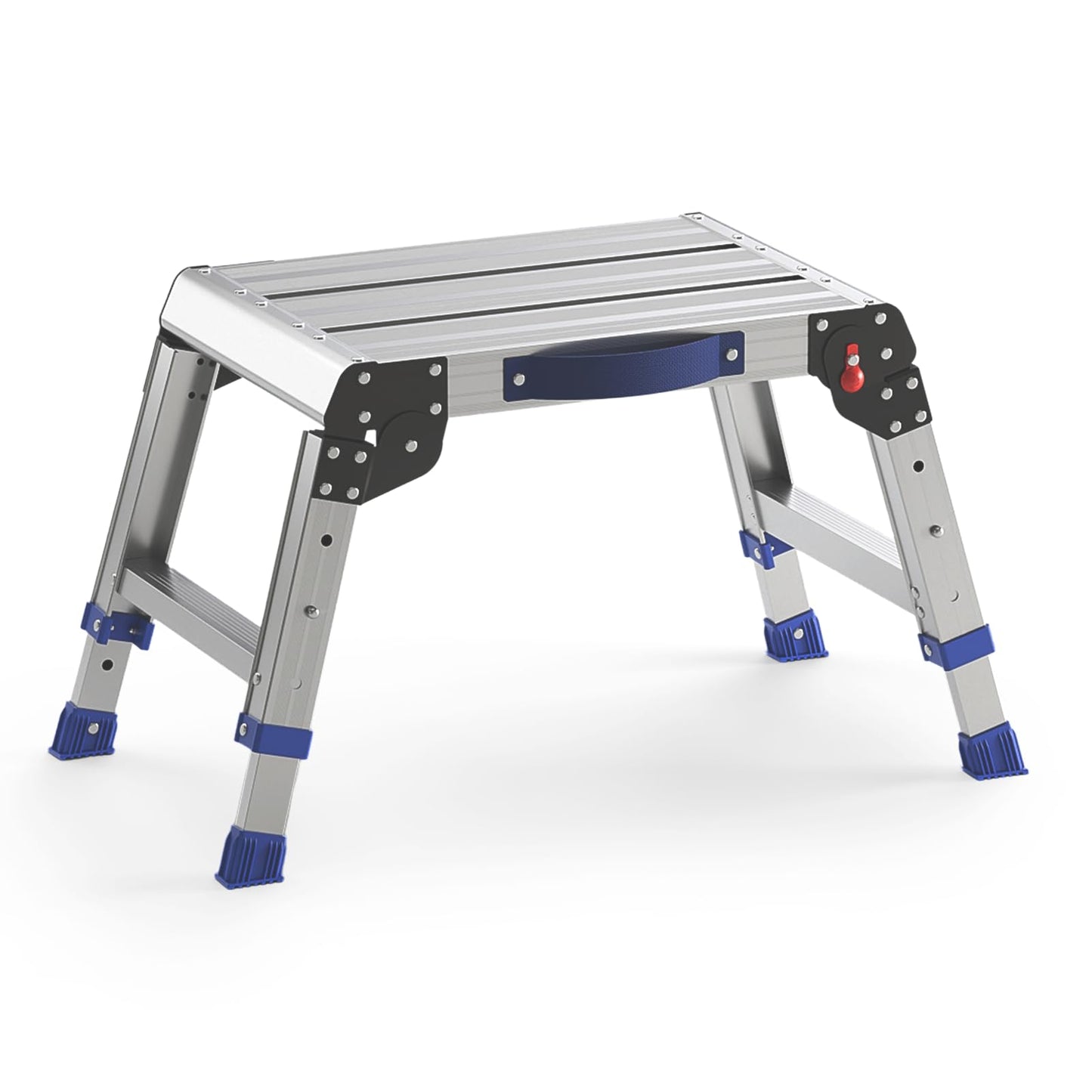 Loyoda Folding Step Stool for Adults, Aluminum Work Platform Adjustable Height, Lightweight and Durable Portable Outdoor Aluminum Step Stool Foldable, Maximum Load Capacity of 440 Pounds.