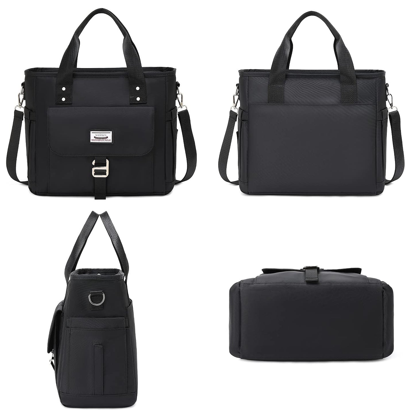 Weitars Insulated Lunch Bag for Men Women,Leak Proof Lunch Box for Work,Extra Large Lunch Tote Bag With Removable Shoulder Strap with Side Pockets,Reusable Lunch Cooler Purse For Picnic Hiking