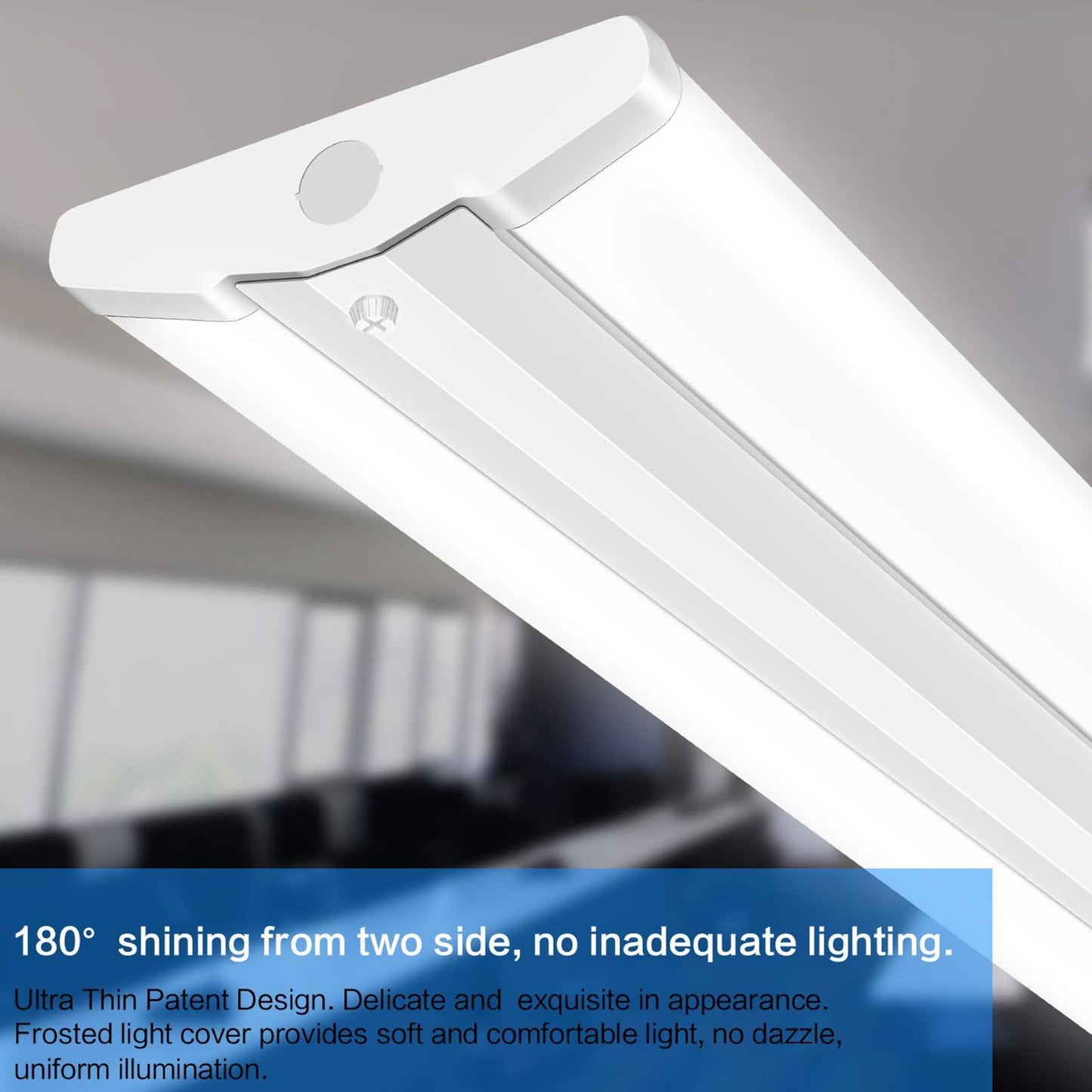 ANTLUX 8FT LED Shop Light, Ultra Slim LED Wraparounds 110W [6-lamp T8 Fluorescent Equiv.], 12500LM, 5000K, Commercial 8 Foot Strip Light, Flush Mount Garage Office Warehouse Ceiling Lighting, 6 Pack