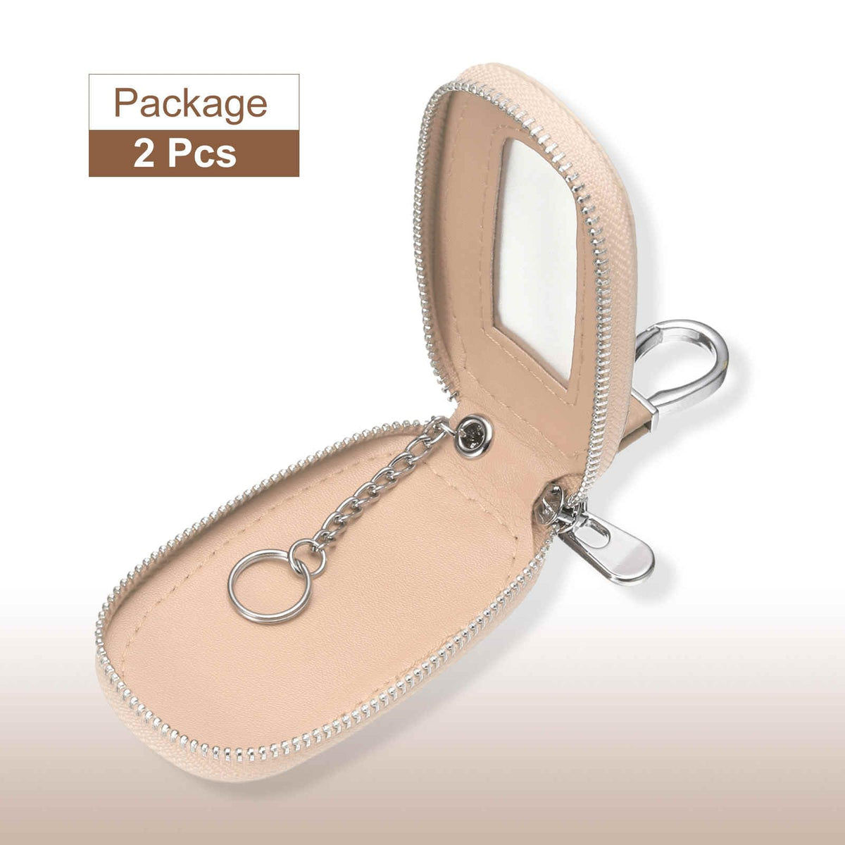 HARFINGTON 2Pcs Universal Premium Car Key Fob Case Genuine Leather Key Fob Protector Cover Smart Key Fob Holder for Remote Key Fob, Pink