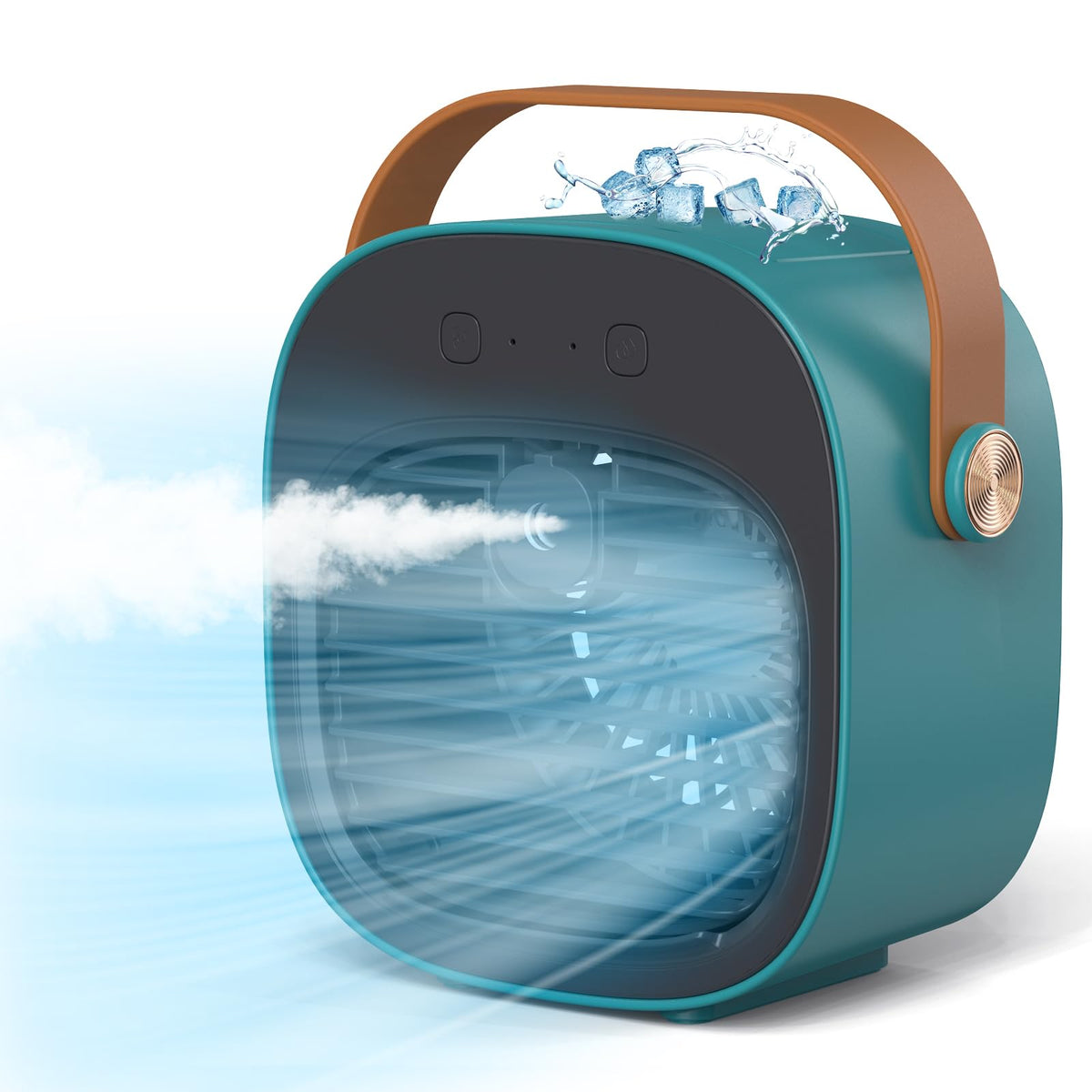 Portable Air Conditioner -5200mAh Rechargeable Personal Air Cooler, Green Mini Air Conditioner with 3 Speeds, Quiet Desk Cooling Fan for Home, Bedroom, Travel, Office, Outdoor, Indoor