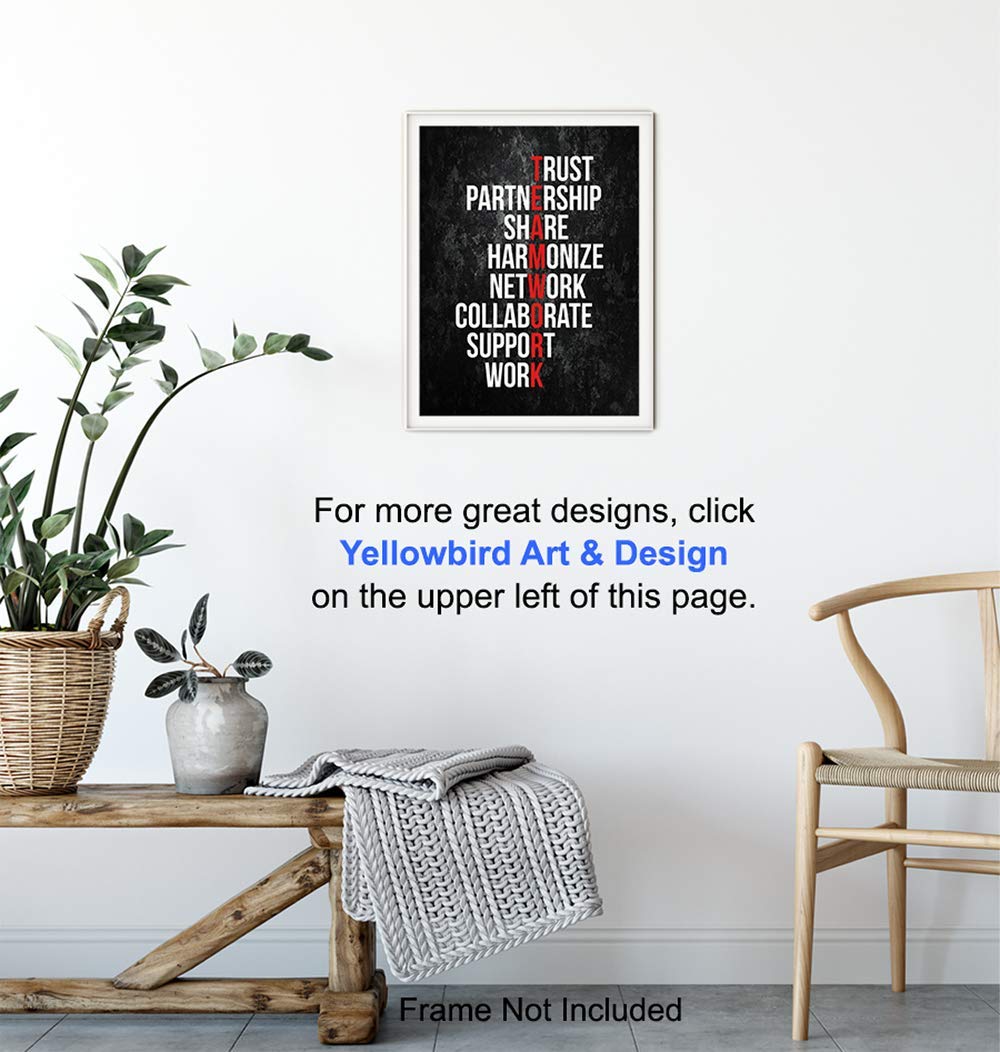 Motivational Office Wall Art Decor - 8x10 Decoration for Business, Home, Apartment - Great Inspirational Gift for Entrepreneur, Executive, Manager, Team Leader - Unframed Poster Picture
